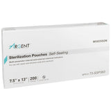 McKesson Argent™ Sure-Check® Sterilization Pouch Ethylene Oxide (EO) Gas / Steam 7-1/2 X 13 Inch Transparent / Blue Self Seal Paper / Film (524881_CS) 1000/CS