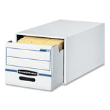 Bankers Box® STOR/DRAWER Basic Space-Savings Storage Drawers, Legal Files, 16.75" x 19.5" x 11.5", White/Blue, 6/Carton (FEL00722) Carton of 6