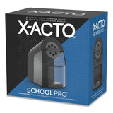 X-ACTO® Model 1670 School Pro Classroom Electric Pencil Sharpener, AC-Powered, 4 x 7.5 x 7.5, Black/Gray/Smoke (EPI1670X) Each
