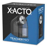 X-ACTO® Model 1675 TeacherPro Classroom Electric Pencil Sharpener, AC-Powered, 4 x 7.5 x 8, Black/Silver/Smoke (EPI1675X) Each