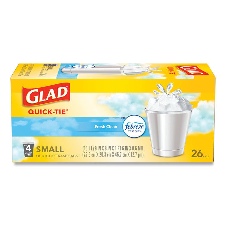OdorShield Quick-Tie Small Trash Bags, 4 gal, 0.5 mil, 8 OdorShield Quick-Tie Small Trash Bags, 4 gal, 0.5 mil, 8
