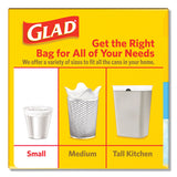 Glad® OdorShield Quick-Tie Small Trash Bags, 4 gal, 0.5 mil, 8" x 18", White, 26 Bags/Box, 6 Boxes/Carton (CLO78812) Case of 156