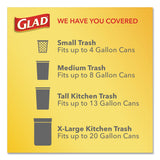 Glad® ForceFlex Kitchen Drawstring Trash Bags, 13 gal, 23.75" x 25.4", White, 120/Box (CLO79158) Box of 120
