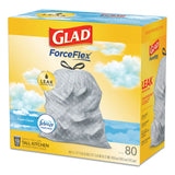 Glad® OdorShield Tall Kitchen Drawstring Bags, 13 gal, 0.72 mil, 24" x 27.38", White, 80/Box (CLO78899BX) Box of 80