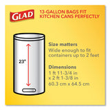 Glad® ForceFlex Kitchen Drawstring Trash Bags, 13 gal, 23.75" x 25.4", White, 120/Box (CLO79158) Box of 120