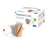 TwoPress® 2 Lite 2 Layer Compression Bandage System with Visible Indicators 4 Inch X 7.1 Yard / 4 Inch X 8.9 Yard Self-Adherent Closure Tan / White NonSterile Standard Compression (1198254_KT) 1/KT