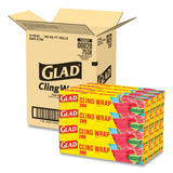 Glad® ClingWrap Plastic Wrap, 200 Square Foot Roll, Clear, 12 Rolls/Carton (CLO00020CT) Case of 12