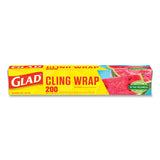 Glad® ClingWrap Plastic Wrap, 200 Square Foot Roll, Clear, 12 Rolls/Carton (CLO00020CT) Case of 12