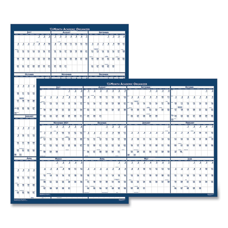 Academic Year Recycled Poster Style Reversible/Erasable Yearly Wall Calendar, 24 x 37, 12-Month (July to June): 2023 to 2024