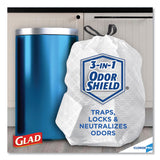 Glad® Tall Kitchen Drawstring Trash Bags, 13 gal, 0.72 mil, 24" x 27.38", Gray, 100/Box (CLO78526) Box of 100