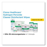 Clorox Healthcare® Hydrogen Peroxide Cleaner Disinfectant Wipes, 5.75 x 6.75, Unscented, White, 155/Canister, 6 Canisters/Carton (CLO30825) Case of 6
