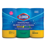 Clorox® Disinfecting Wipes, 1-Ply, 7 x 8, Fresh Scent/Citrus Blend, White, 75/Canister, 3/Pack, 4 Packs/Carton (CLO30208) Case of 4 Packs