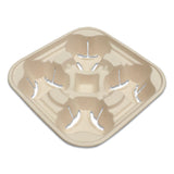 World Centric® Fiber Cup Carriers, 8 oz to 22 oz Cups, Four Cups, Natural, 600/Carton (WORCCFB4LF) Case of 600