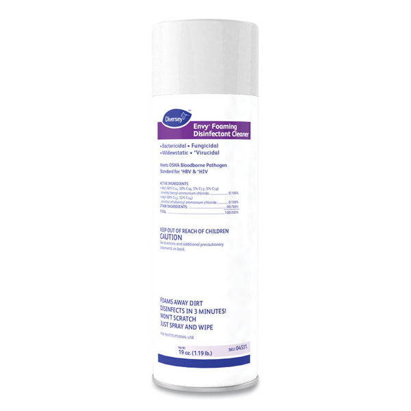 Diversey™ Envy Foaming Disinfectant Cleaner, Lavender Scent, 19 oz Aerosol Spray, 12/Carton (DVO04531)