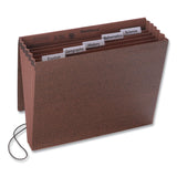 Smead™ Six-Pocket Subject File with Insertable Tabs, 5.25" Expansion, 6 Sections, Elastic Cord, 1/5-Cut Tabs, Letter Size, Redrope (SMD70540) Each
