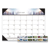 House of Doolittle™ Recycled Full-Color Monthly Desk Pad Calendar, Nature Photography, 22 x 17, Black Binding/Corners,12-Month (Jan to Dec): 2026 (HOD140HD) Each