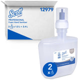 Scott® Essential Alcohol-Free Hand Sanitizer 1,200 mL BZK (Benzalkonium Chloride) Foaming Dispenser Refill Bottle (1043627_CS) 2/CS