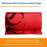 McKesson Biohazard Waste Bag Biohazard Symbol / Infectious Waste 30 to 33 gal. Red 31 X 41 Inch (184665_CS) 250/CS
