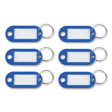 Advantus Key Tags Label Window, 0.88 x 0.19 x 2, Dark Blue, 6/Pack (AVTKEY98019) Pack of 6
