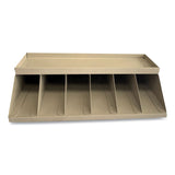 CONTROLTEK® Coin Wrapper and Bill Strap Single-Tier Rack, 6 Compartments, 10 x 8.5 x 3, Steel, Pebble Beige (CNK500014) Each