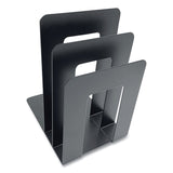 Huron Steel Bookend with Sorter, Contemporary Style, Nonskid Base, 5 x 7 x 8, Black (CTXHASZ0094) Each