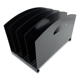 Huron Steel Vertical File Organizer, Flat, 4 Sections, Letter Size Files, 7.25 x 12 x 7.25, Black (CTXHASZ0169) Each