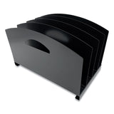 Huron Steel Vertical File Organizer, Flat, 4 Sections, Letter Size Files, 7.25 x 12 x 7.25, Black (CTXHASZ0169) Each