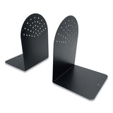Huron Steel Bookends, Contemporary Style, Nonskid Base, 4.75 x 5.5 x 7.25, Black, Pair (CTXHASZ0095) 1 Pair