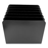 Huron Steel Vertical File Organizer, Inclined, 6 Sections, Letter Size Files, 8 x 11 x 10.25, Black (CTXHASZ0174) Each