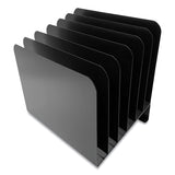 Huron Steel Vertical File Organizer, Inclined, 6 Sections, Letter Size Files, 8 x 11 x 10.25, Black (CTXHASZ0174) Each