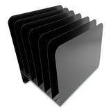 Huron Steel Vertical File Organizer, Inclined, 6 Sections, Letter Size Files, 8 x 11 x 10.25, Black (CTXHASZ0174) Each