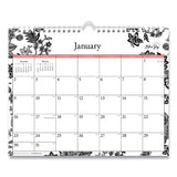 Blue Sky® Analeis Wall Calendar, Floral Artwork, 11 x 8.75, White/Black/Coral Sheets, 12-Month (Jan to Dec): 2026 (BLS100028) Each