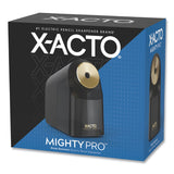 X-ACTO® Model 1606 Mighty Pro Electric Pencil Sharpener, AC-Powered, 4 x 8 x 7.5, Black/Gold/Smoke (EPI1606X) Each