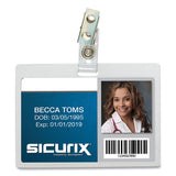SICURIX® Self Laminating Badge Holder, Horizontal, 3.5 x 2.25, Clear, 25/Pack (SRXBAU62916) Pack of 25