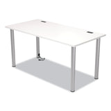 Union & Scale™ Essentials Writing Table-Desk with Integrated Power Management, 59.7" x 29.3" x 28.8", White/Aluminum (UOS24398966) Each