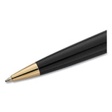 Waterman Expert Ballpoint Pen, Retractable, Medium 1 mm, Blue Ink, Black/Gold Barrel (WATS0951700) Each