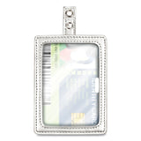 Cosco® MyID Leather ID Badge Holder, Vertical/Horizontal, 2.5 x 4, Silver (COS075004) Each