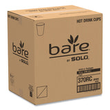 SOLO® Bare Eco-Forward Recycled Content PCF Paper Hot Cups, 10 oz, Green/White/Beige, 1,000/Carton (SCC370RC) Pack of 50