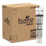 SOLO® Bare Eco-Forward Recycled Content PCF Paper Hot Cups, 12 oz, Green/White/Beige, 1,000/Carton (SCC412RCN)