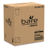 SOLO® Bare Eco-Forward Recycled Content PCF Paper Hot Cups, 12 oz, Green/White/Beige, 1,000/Carton (SCC412RCN)