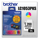Brother LC1053PKS Innobella Super High-Yield Ink, 1,200 Page-Yield, Cyan/Magenta/Yellow (BRTLC1053PKS) Pack of 3