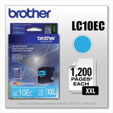 Brother LC10EC INKvestment Super High-Yield Ink, 1,200 Page-Yield, Cyan (BRTLC10EC) Each