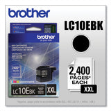 Brother LC10EBK INKvestment Super High-Yield Ink, 2,400 Page-Yield, Black (BRTLC10EBK) Each