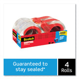 Scotch® 3850 Heavy-Duty Packaging Tape with Dispenser, 3" Core, 1.88" x 54.6 yds, Clear, 4/Pack (MMM38504RD) Pack of 4