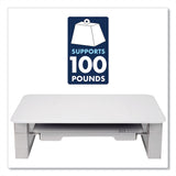 Quartet® Adjustable Height Desktop Glass Monitor Riser with Dry-Erase Board, 14 x 10.25 x 2.5 to 5.25, White, Supports 100 lb (QRTQ090GMRW01) Each