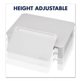 Quartet® Adjustable Height Desktop Glass Monitor Riser with Dry-Erase Board, 14 x 10.25 x 2.5 to 5.25, White, Supports 100 lb (QRTQ090GMRW01) Each