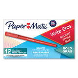 Paper Mate® Write Bros. Ballpoint Pen, Stick, Bold 1.2 mm, Red Ink, Red Barrel, Dozen (PAP2124521) 1 Dozen