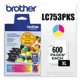 Brother LC753PKS Innobella High-Yield Ink, 600 Page-Yield, Cyan/Magenta/Yellow (BRTLC753PKS) Each