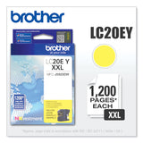 Brother LC20EY INKvestment Super High-Yield Ink, 1,200 Page-Yield, Yellow (BRTLC20EY) Each