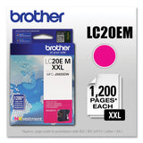 Brother LC20EM INKvestment Super High-Yield Ink, 1,200 Page-Yield, Magenta (BRTLC20EM) Each
